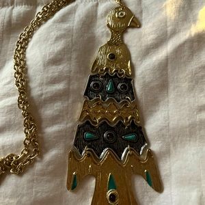 HUGE Bird Tribal Pendant Necklace